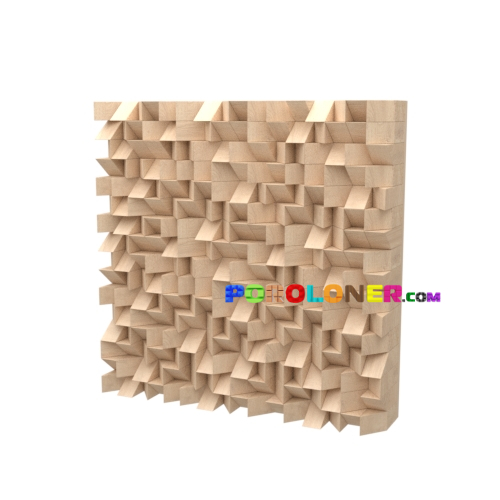 Фото Деревянная акустическая панель — Треугольник