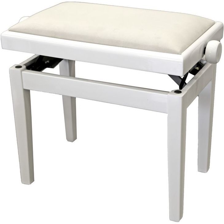 Фото Банкетка белая Hidrau X24 White Gloss (Уценка) (скол на ножке), полированная