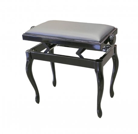 Фото Банкетка Hidrau BG200 Black Gloss (L28), черная полированная, черная кожа