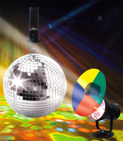 Фото Nightsun SN024  набор для дискотек: шар20см+мотор+прожектор(лампа 6V/ 30W, в комплект не входит)