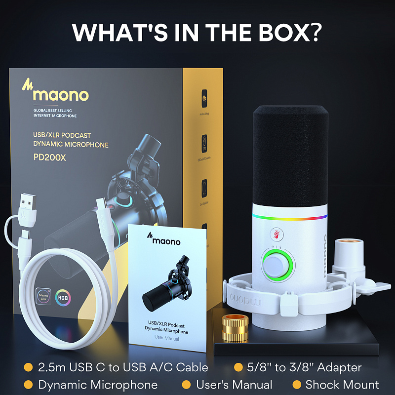 Фото Микрофон Maono PD200X (white)