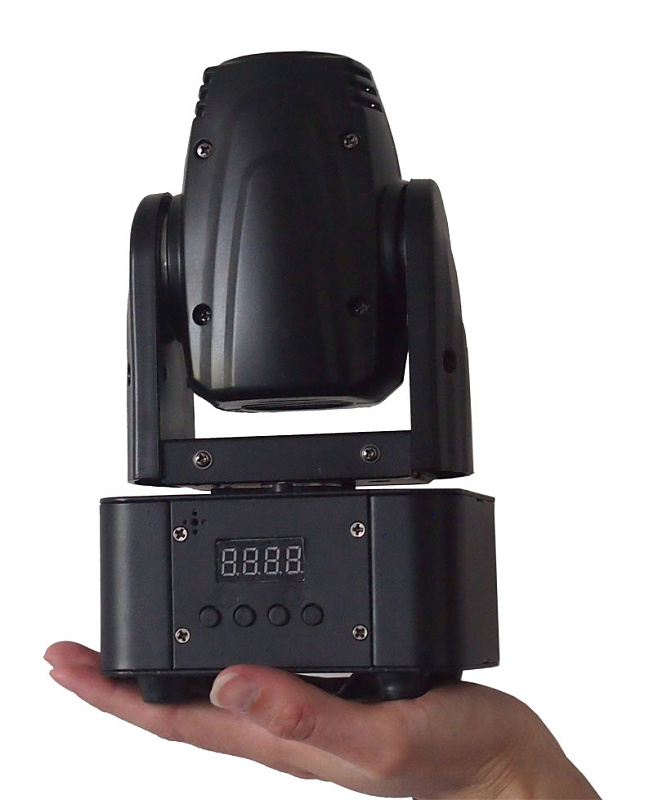 Фото Flash LED MOVING HEAD BEAM RGBW 10 W компактная вращающаяся голова, типа Beam.