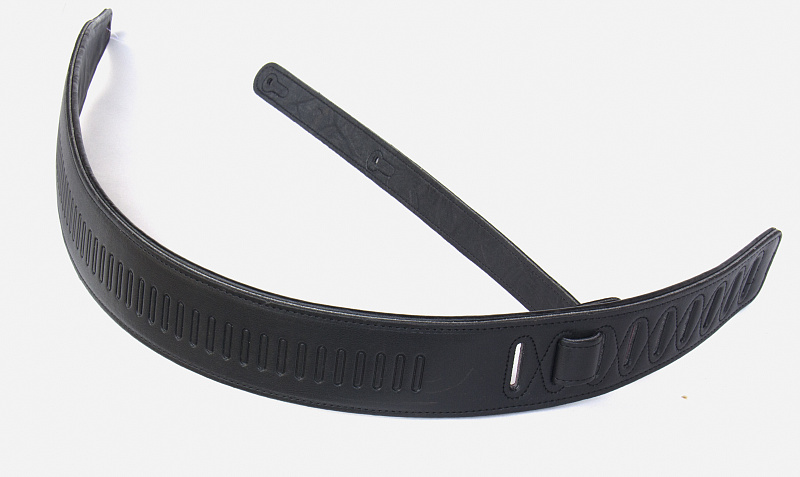 Фото Черный кожаный ремень для гитары Euphony