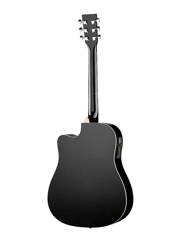 Фото Электро-акустическая гитара, с вырезом, черная, Caraya F641EQ-BK