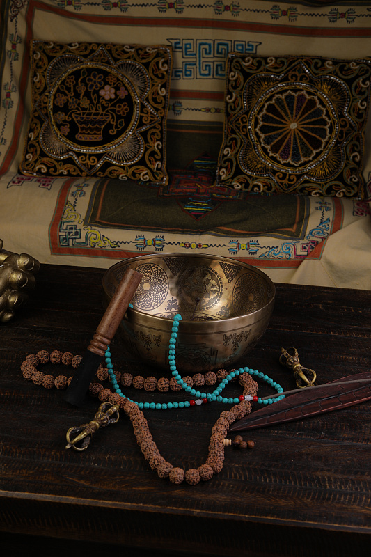 Фото Кованная поющая чаша Lingom Full Carving SBLN-FC