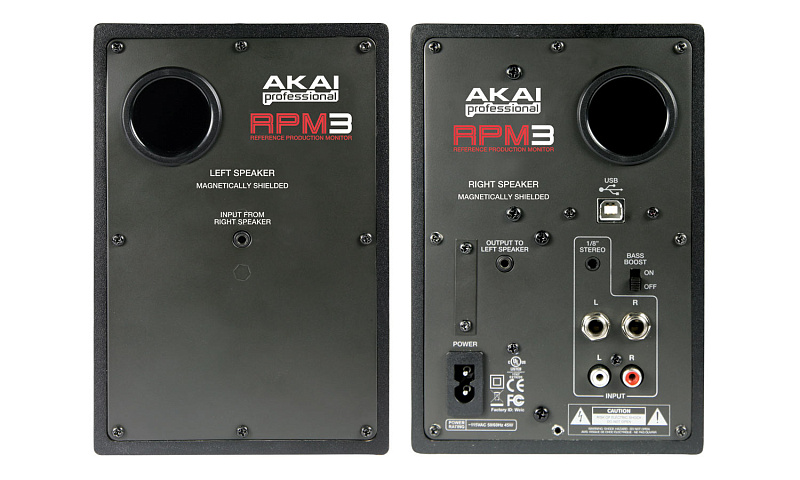 Фото AKAI PRO RPM3 настольные контрольные мониторы с USB аудиоинтерфейсом(пара)