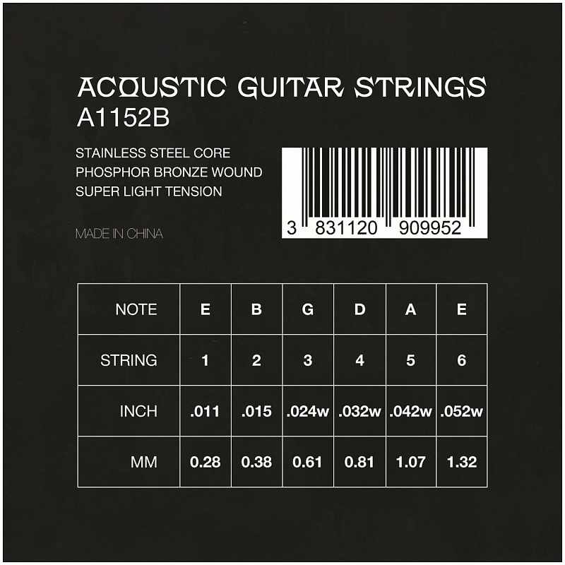 Фото Струны для акустической гитары VESTON A1152 B