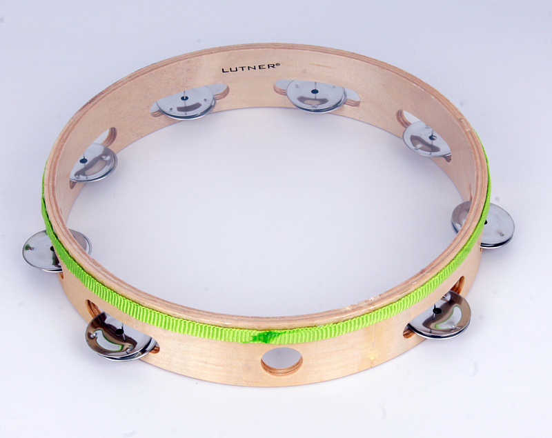 Фото  Тамбурин Fleet TH10-8C с 8 бубенцами и прозрачной мембраной, 10 дюймов